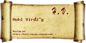 Hohl Virág névjegykártya